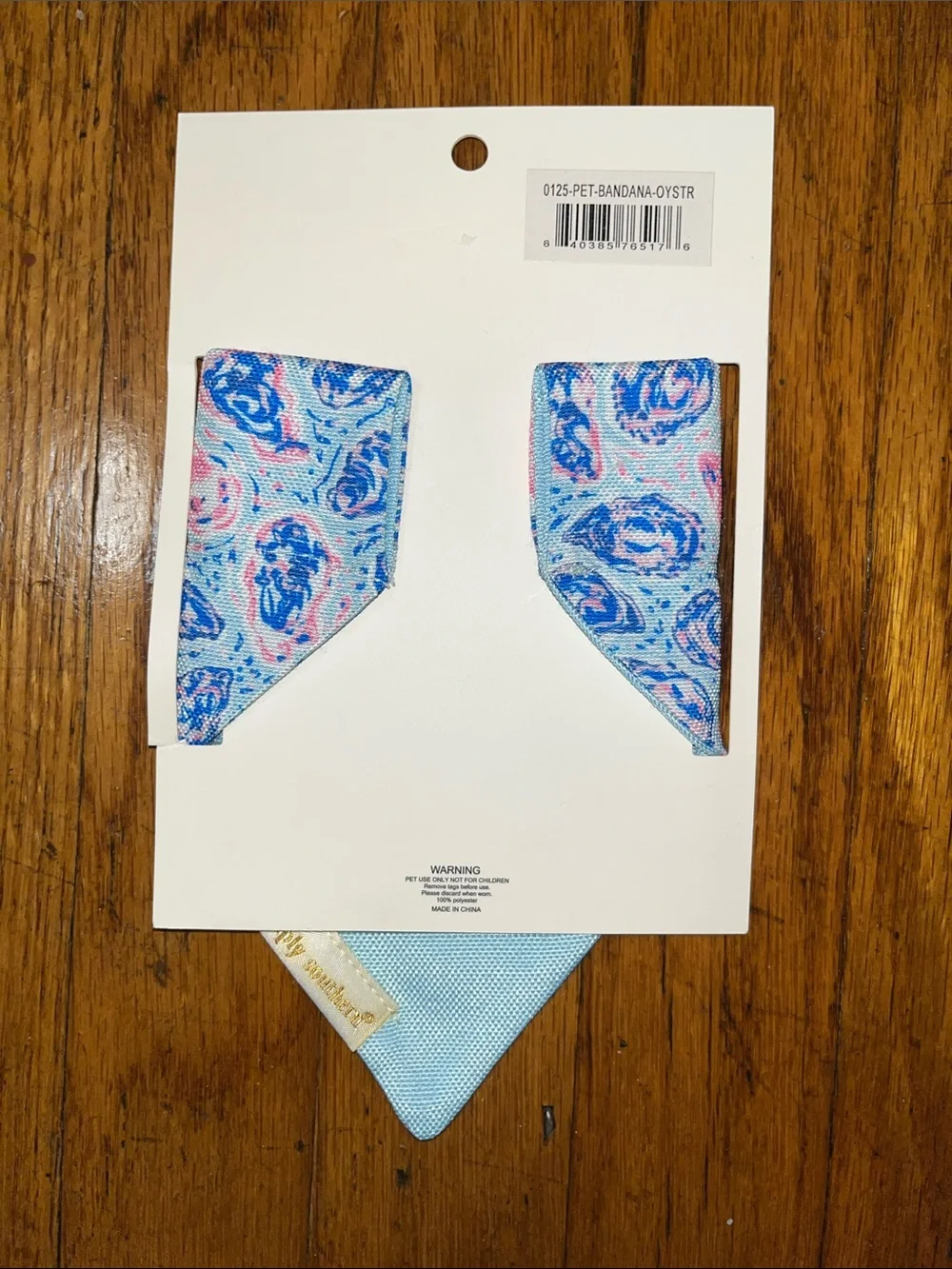 NWT Simply Southern the PAWSOME Oyster Bandana Blue & Pink Pet Bandana